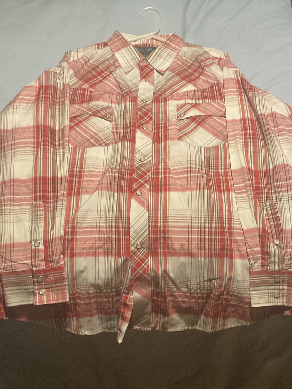 Men's Red Plaid Casual Button-Down Shirt